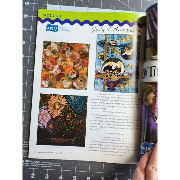 AMERICAN QUILTER MAGAZINE JULY 2010 77 AWARD WINNING QUILTS B47 - Picture 4 of 7